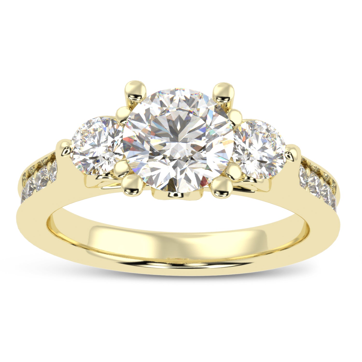 Buy 2.01Ct Three-stone Natural Diamond Ring | Solitairekart